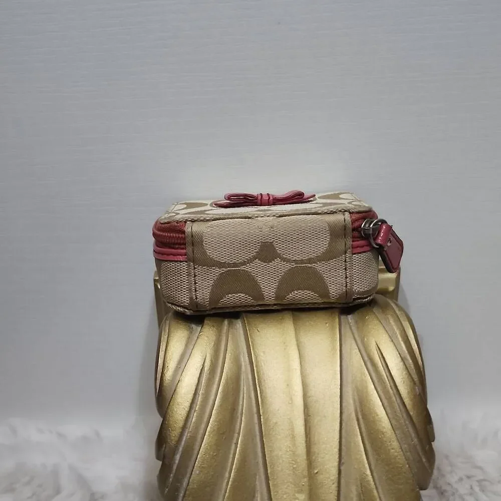 Coach signature canvas pill case with free matching wallet